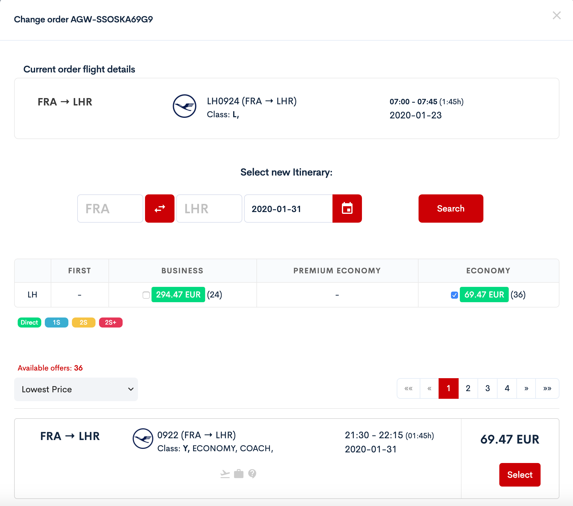 Offer Reshop modal window